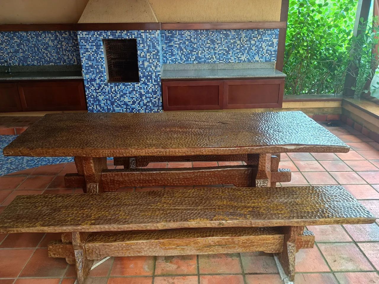 Conjunto Mesa nobre de madeira maciça do Amazonas  - Foto 4