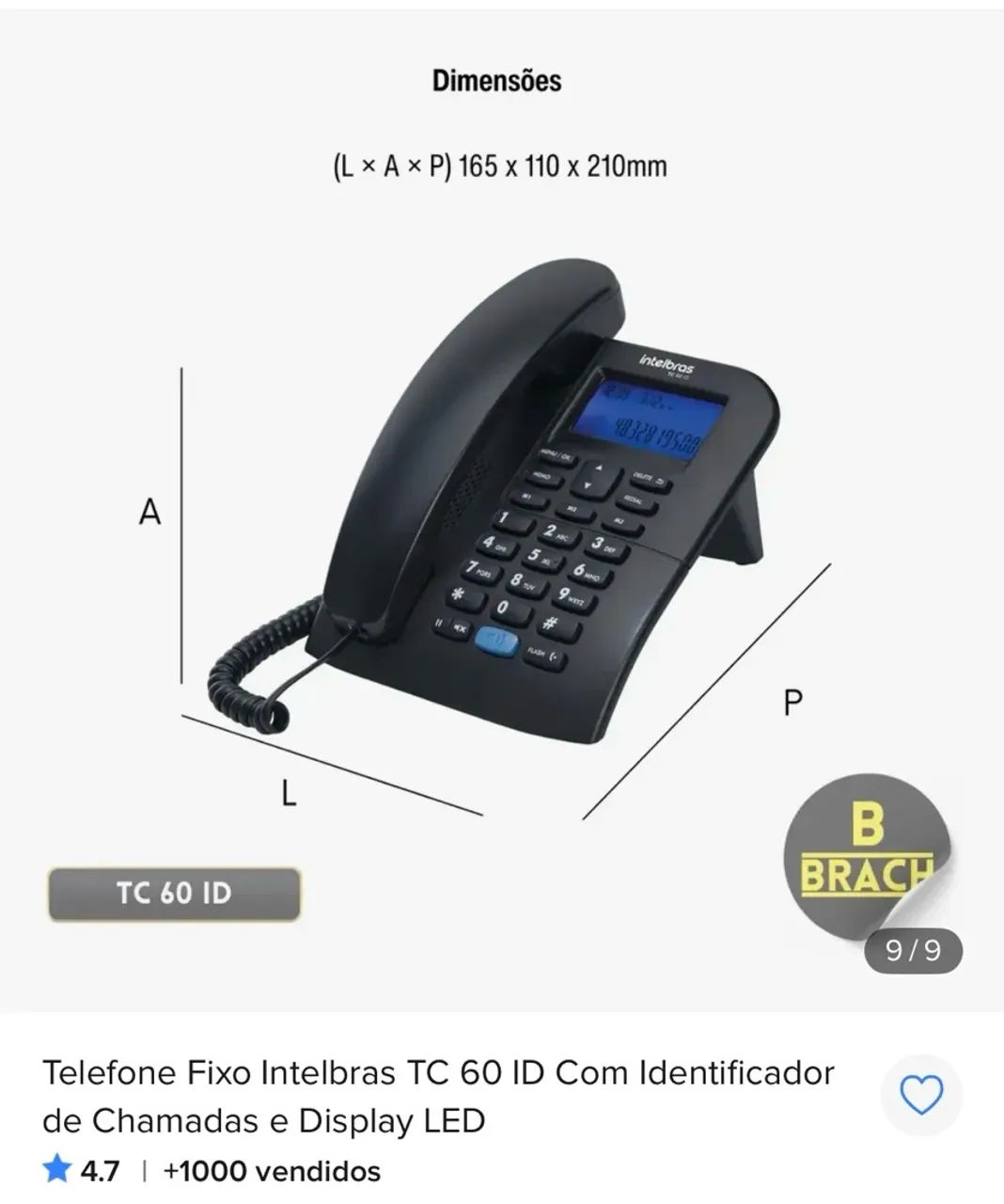 Telefone com fio Intelbras  - Foto 2