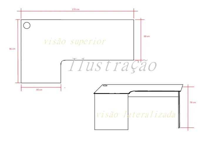 Mesa em formato de L para escritório - Foto 2