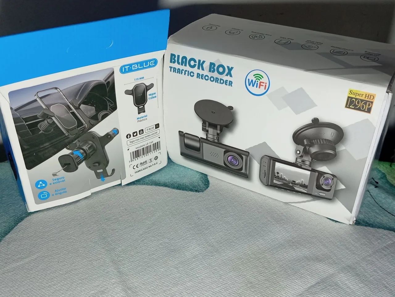Kit Câmera tripla para carro de aplicativo+suporte para celular. - Foto 4