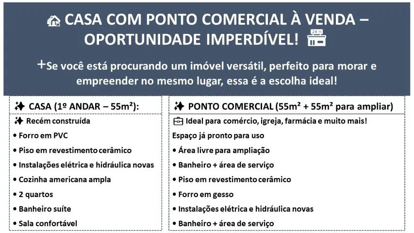 CASA COM PONTO COMERCIAL - OPORTUNIDADE COMPLETA PARA MORAR E EMPREENDER!  - Foto 2