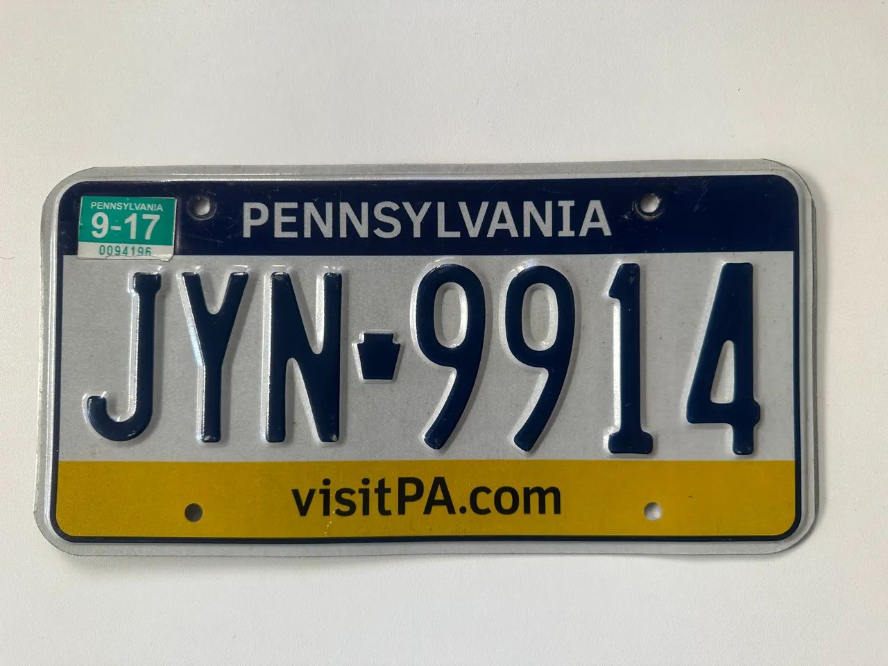 Placa Americana Pensilvânia EUA original autêntica