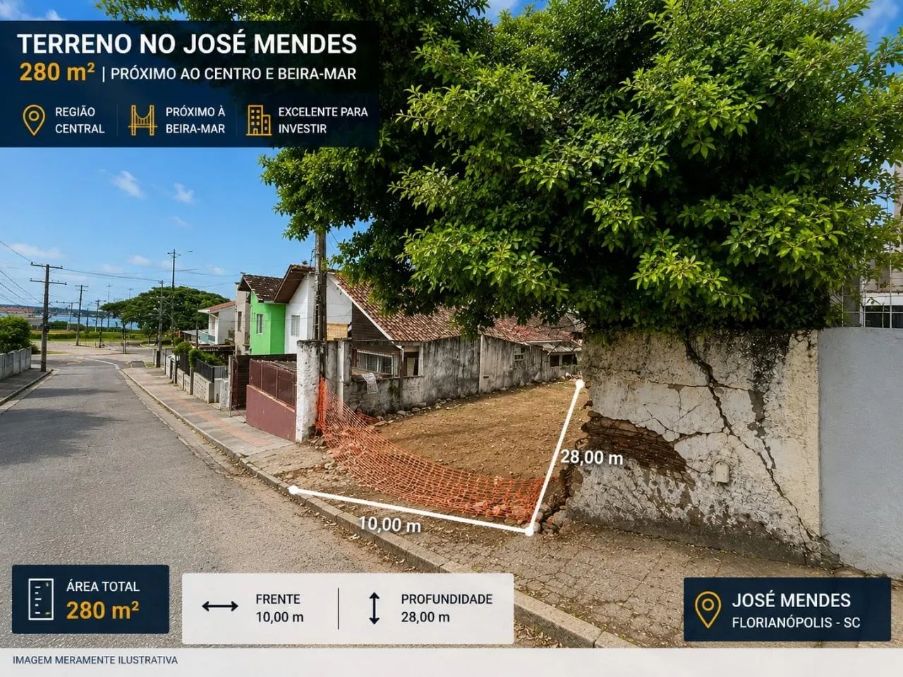 Terreno plano 280m² à venda no Centro