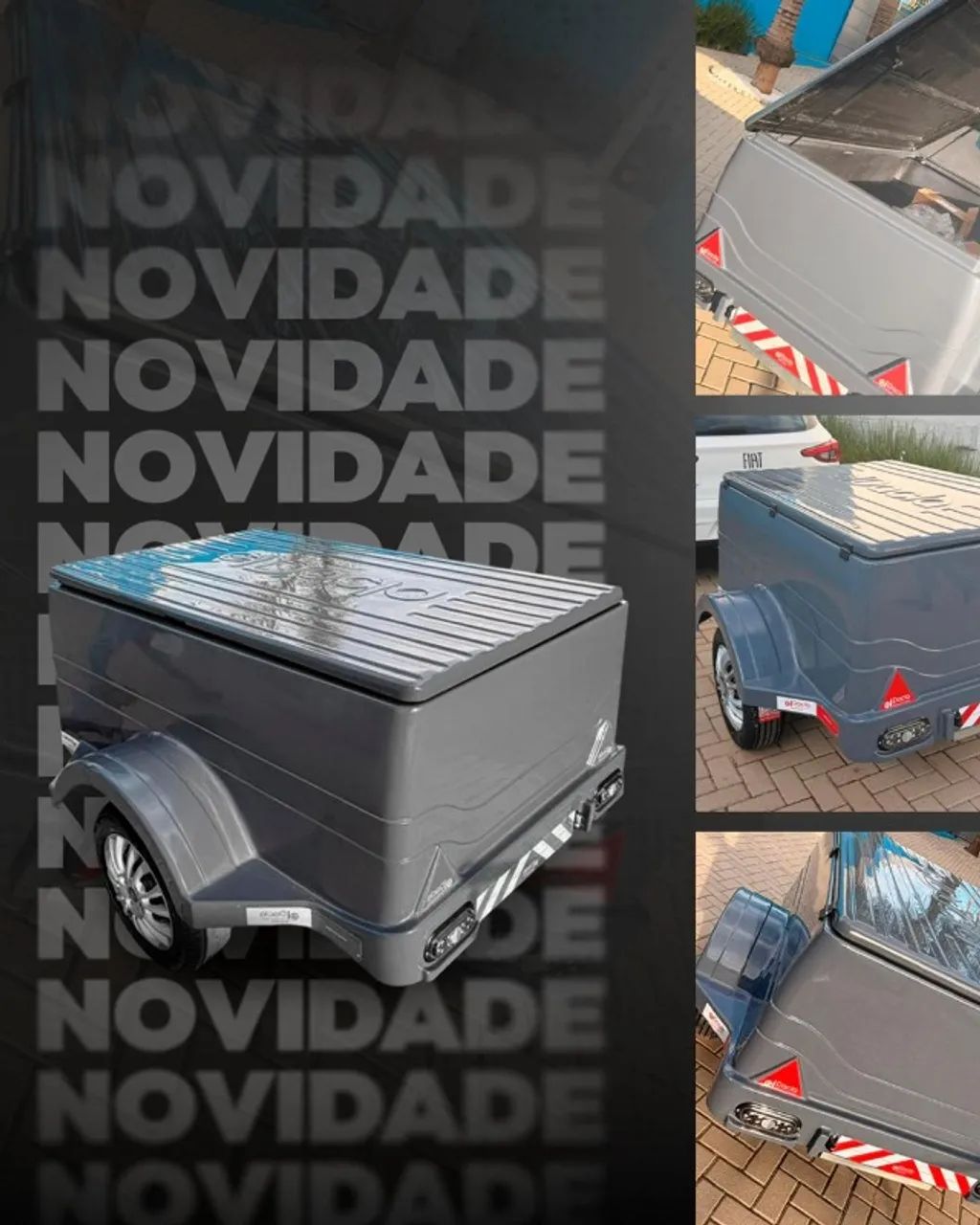 CARRETINHA BAÚ FIBRA DE VIDRO DACLA - Foto 4