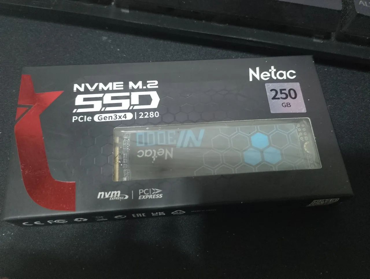 SSD NVME M2 NETAC - NOVO (COM PLÁSTICO)
