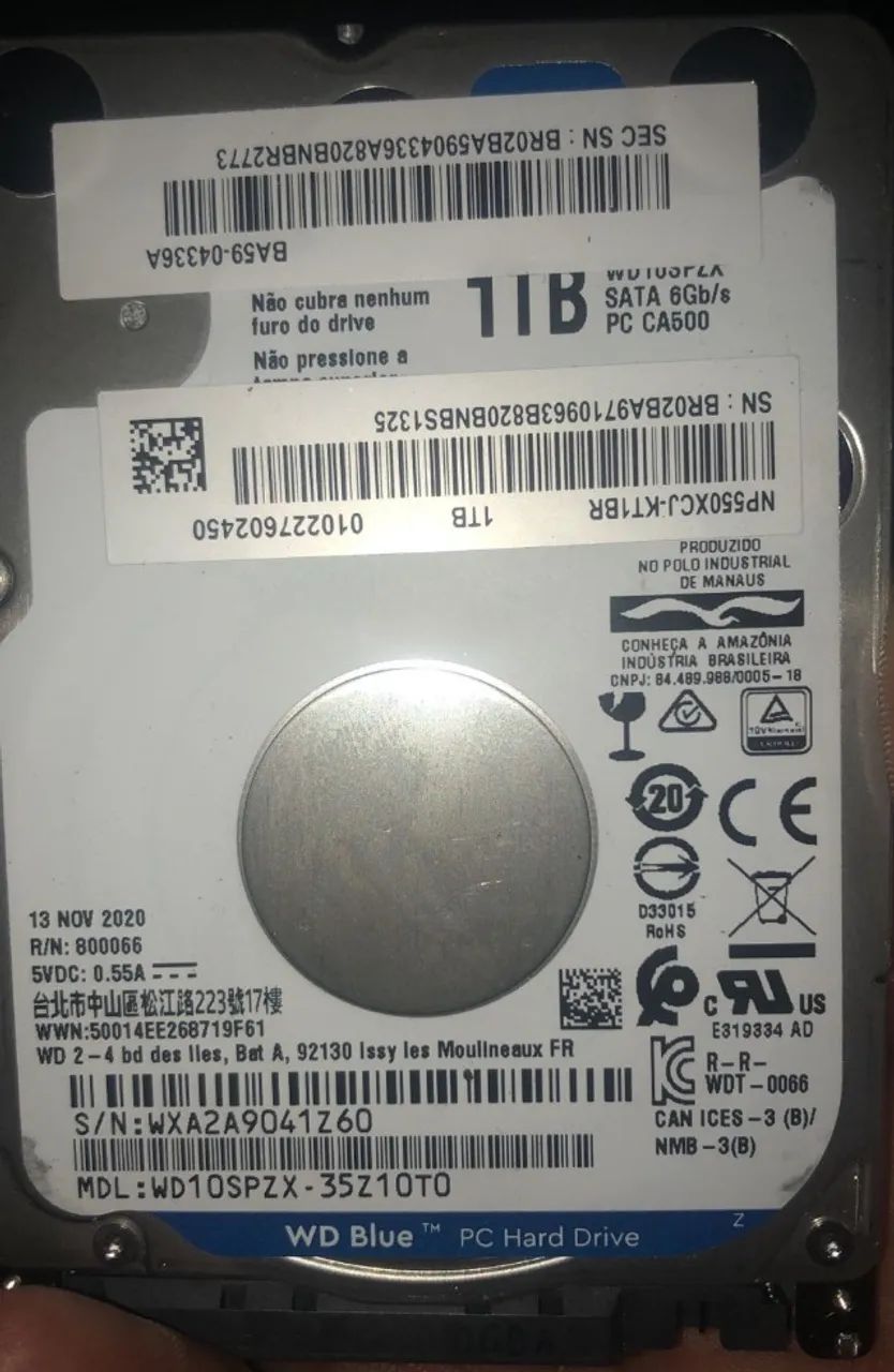 Lote de 09 HDs SATA 1TB usados, em bom estado, testados e funcionando normalmente