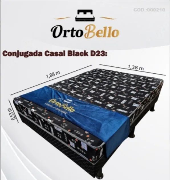Cama Box Casal Black Ortobello - Entrega Rápida! 