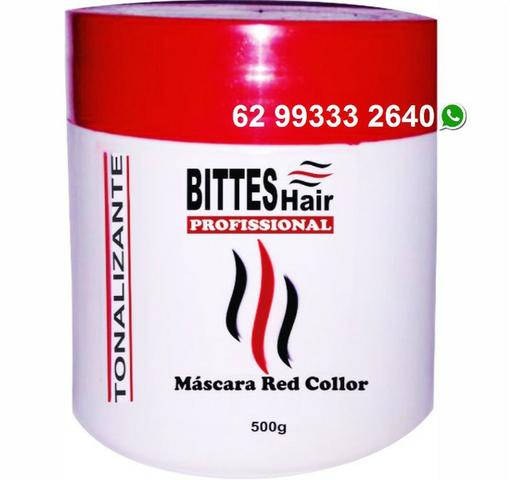 3 Máscara Color Red Vermelha Bittes Hair 500g