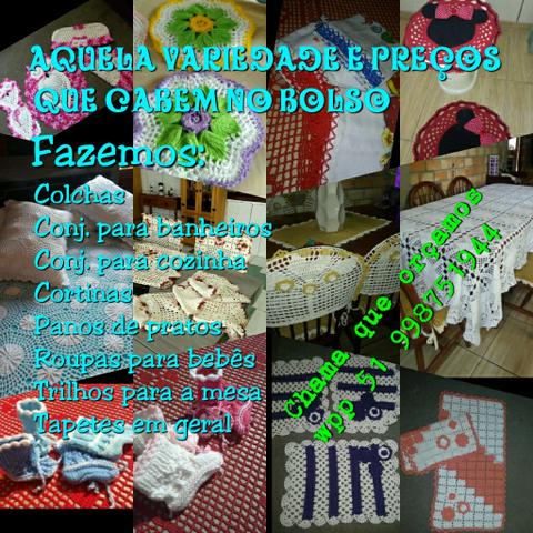 Artesanatos de crochê e tricô
