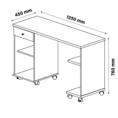 Mesa De Computador Million Preto Acetinado Nature Patrimar - Foto 4
