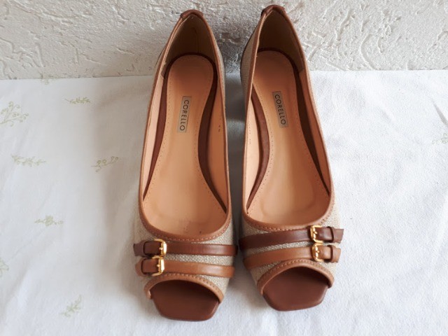 Sapato Sandália Peep Toe Marca Corello 36 - Foto 4