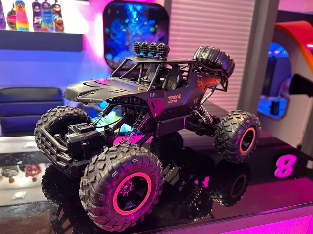 4wd controle remoto rc carros elétricos grande roda auto monster truck toy  presentes 01:16