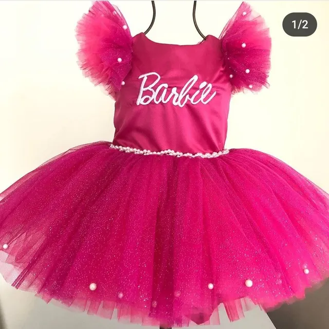 Romper Saia/vestido Infantil P ao Tam 4 Barbie Luxo