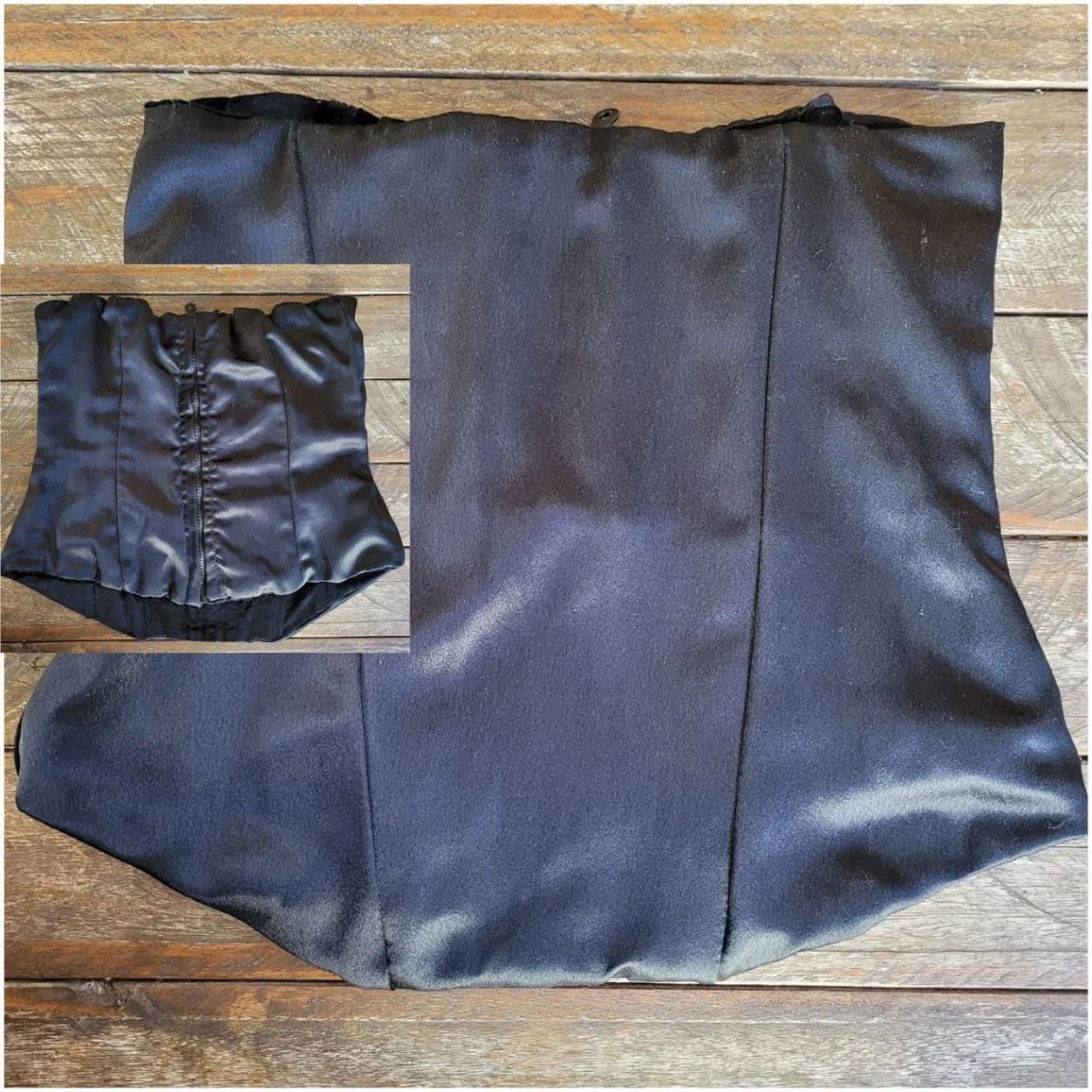 corset overbust preto veludo cotelê com barbatana estruturado chik glamour sexy estiloso - Foto 2