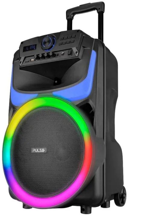 Caixa de Som Portátil com Bluetooth e Iluminação LED 550W 