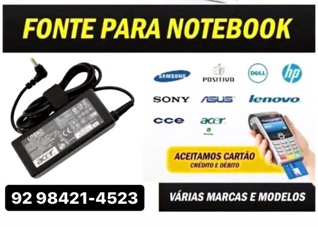 CARREGADOR PARA NOTEBOOK - vários modelos 