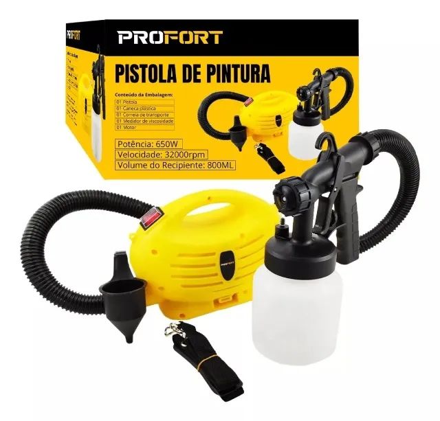 Pistola De Pintura Profissional Elétrica Profort 800ml 650w 220v - Foto 6