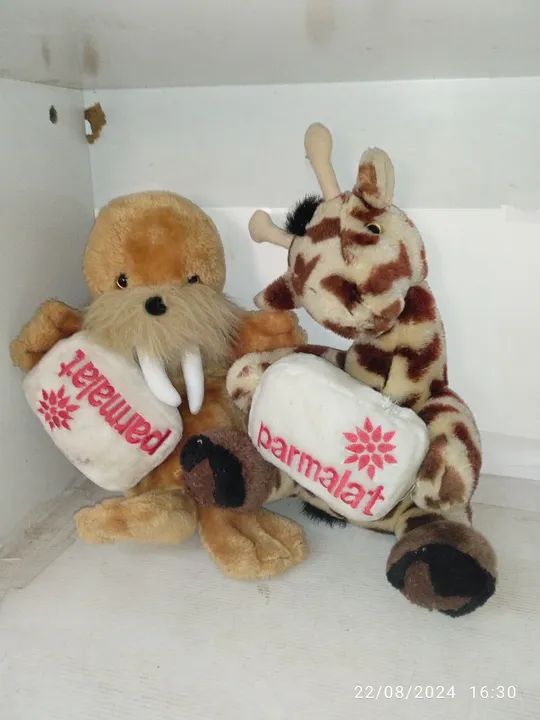 Pelúcias da Parmalat. Duas diferentes peças.