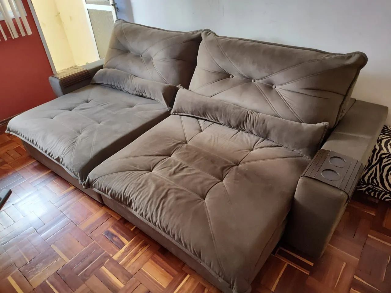 Sofá retrátil com molas 3 metros Sofás e Poltronas Centro de Vila