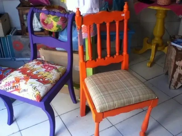 Cadeira Decorativa Roxa - Leia o anúncio - Foto 3