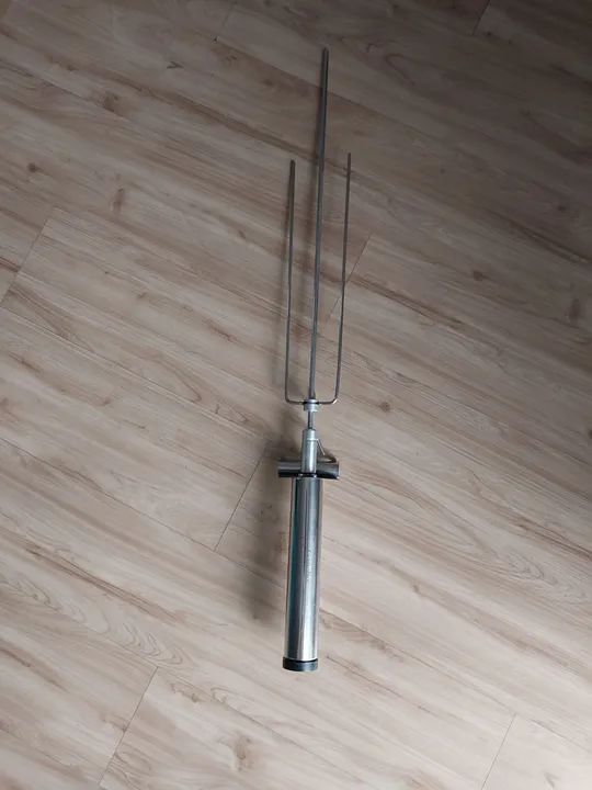 Espeto giratório a pilha aço inoxidável