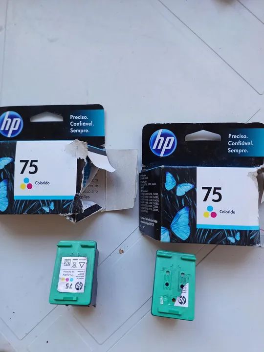 Cartucho HP colorido usado funciona 