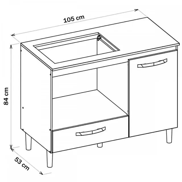 Balcão para Cooktop Fit Branco - Foto 2