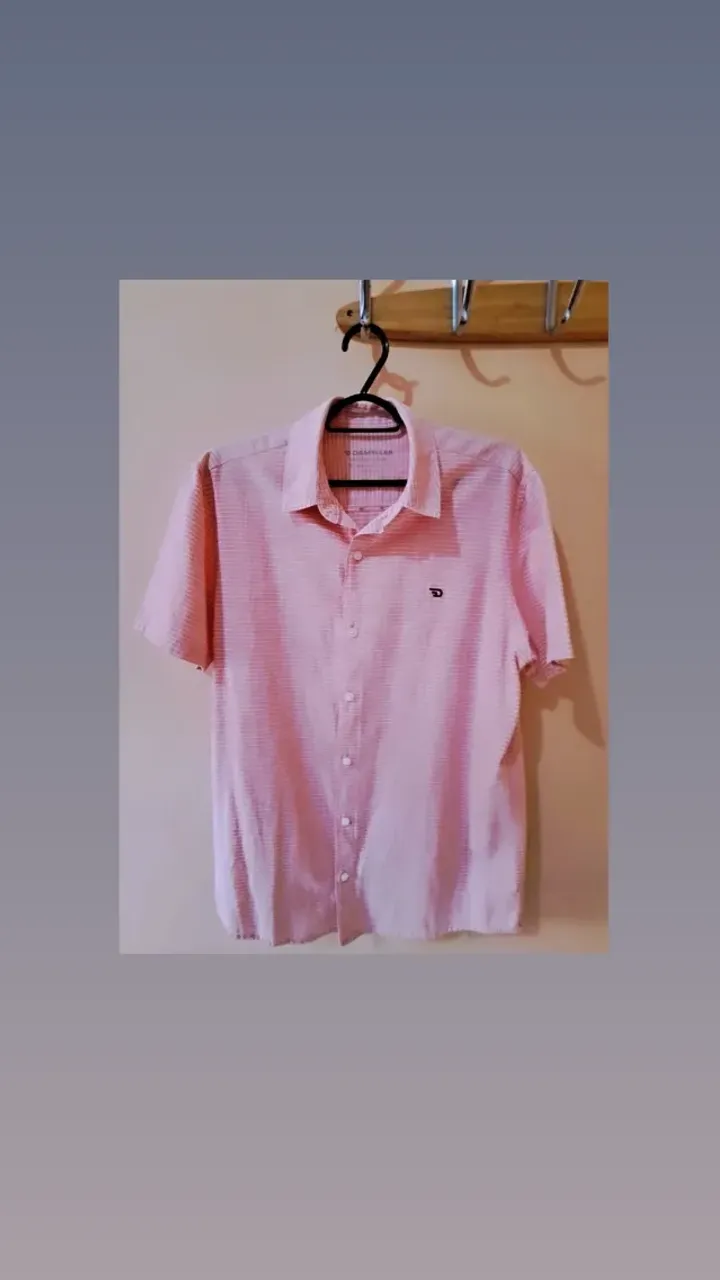 Camisa Rosa Manga Curta