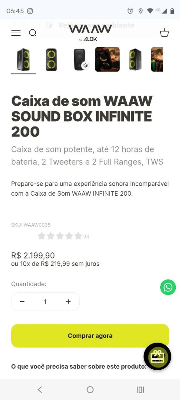 Caixa de Som Portátil com Bluetooth e Microfone - Foto 2