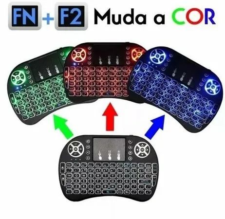 Mini Teclado Wireless Mini Keyboard Usb Sem fio com Touch Pad - Foto 3