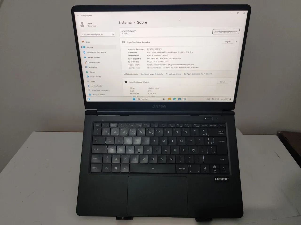 Notebook Daten