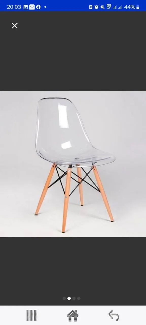 4 Cadeiras Design Eiffel Transparente