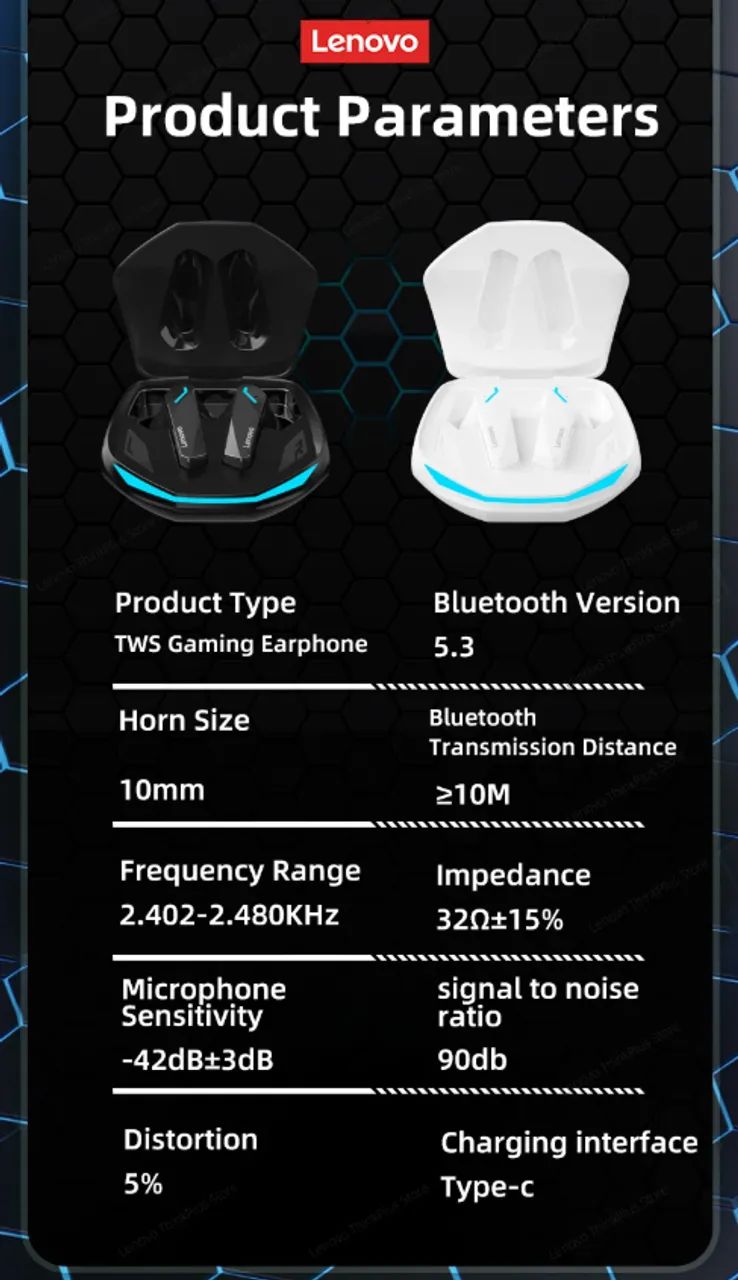 ? Lenovo GM2 Pro - Som Imersivo Sem Fio para Jogos, Música e Esportes - Foto 5