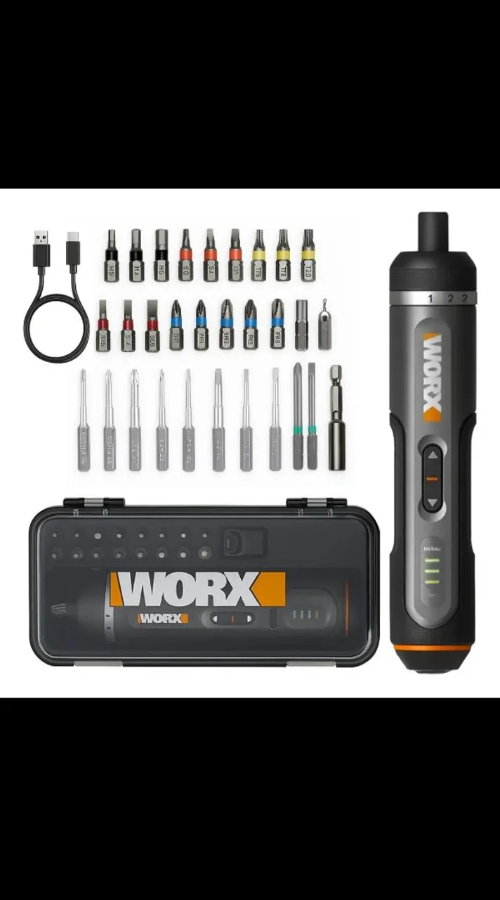 Parafusadeira Elétrica Worx com Kit de Bits nova nunca usada