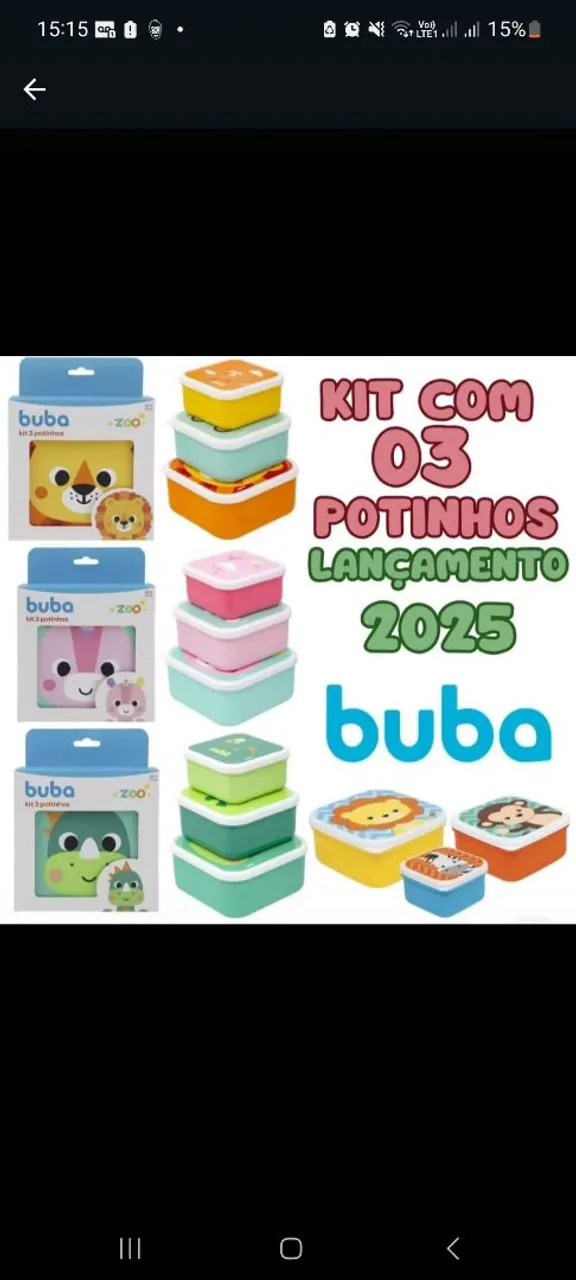 Kit Lançamento Buba 2025 - 3 Potinhos Zoo