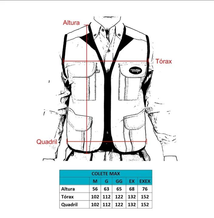 Colete MTK original- Tamanho G (Fotógrafo, Pescaria, Biólogo)  - Foto 5