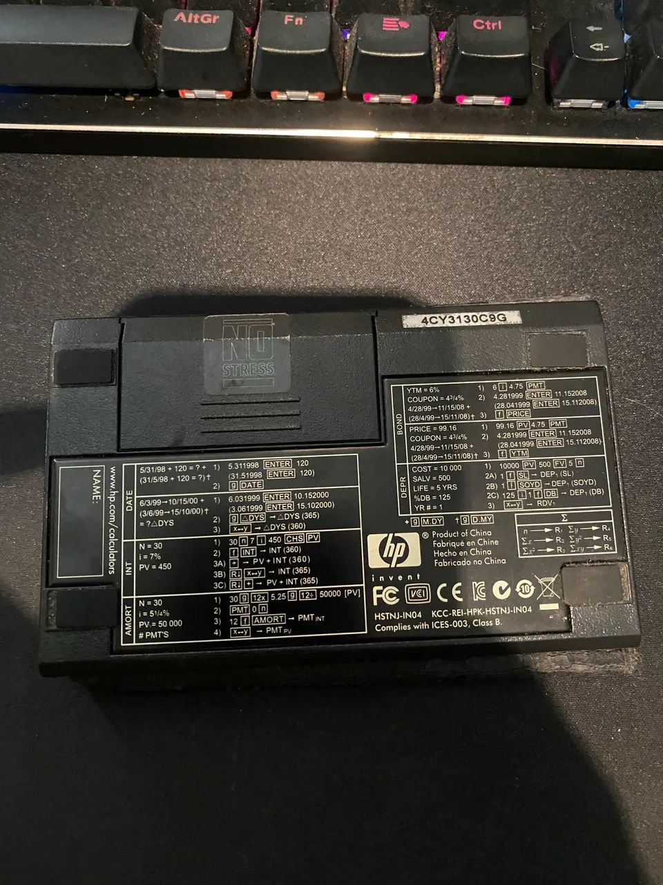 HP 12C calculator64312425453698121