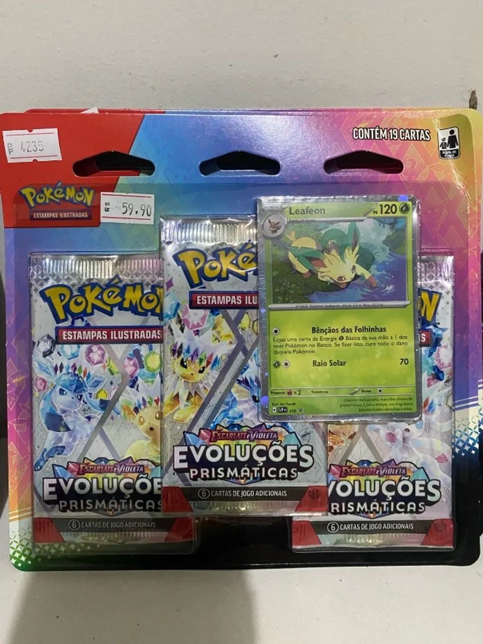 Pokemon Blister Triplo Evoluções Prismáticas com 19 Cartas - Copag Loja Coimbra Entregamos
