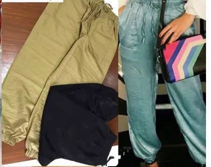 Calça cetim verde conforme a foto jogger