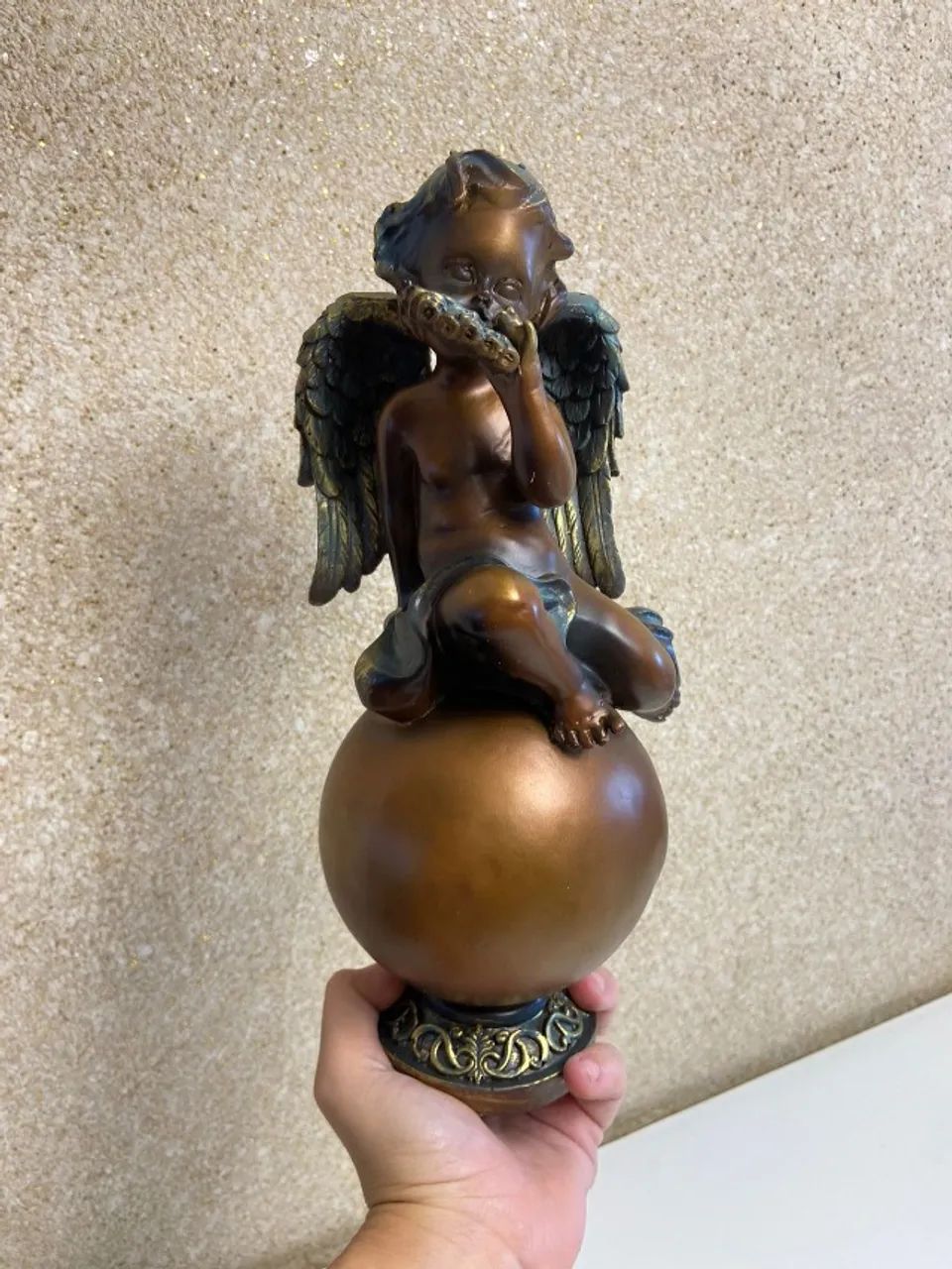 Anjos de resina bronze/ouro envelhecido - Foto 4