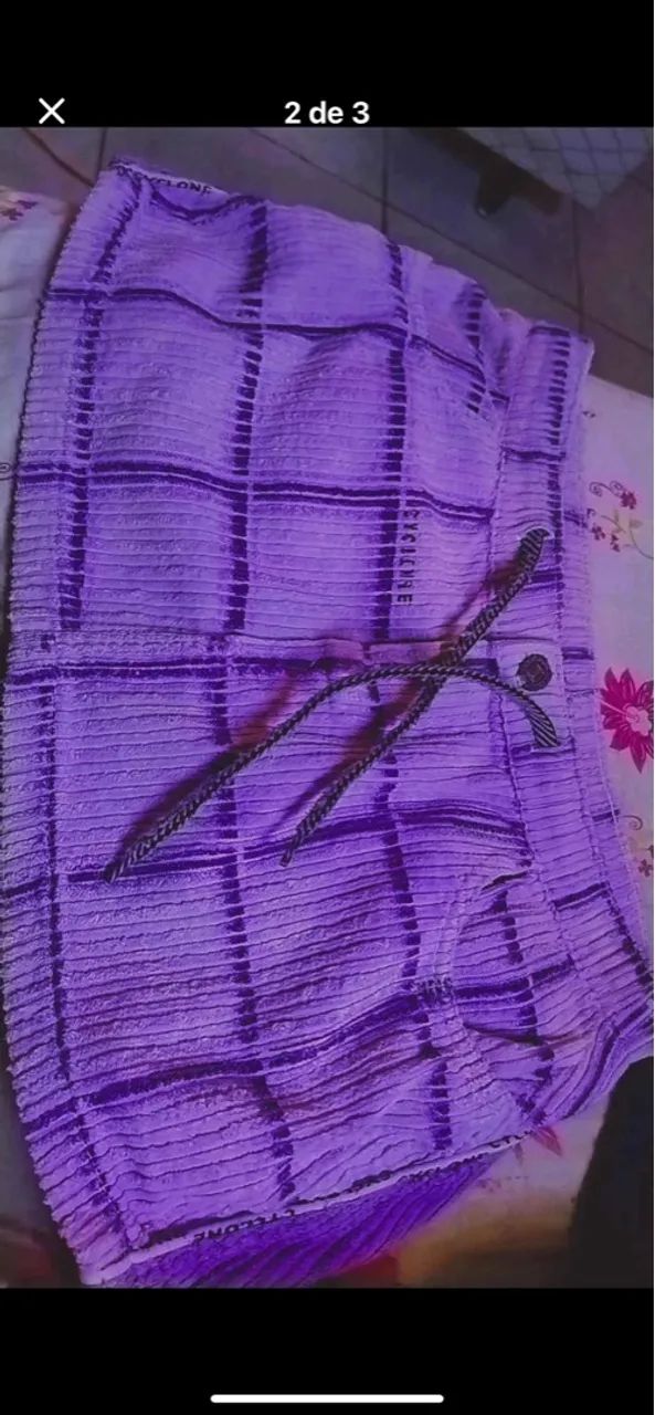 Shorts roxo canelado - Foto 3
