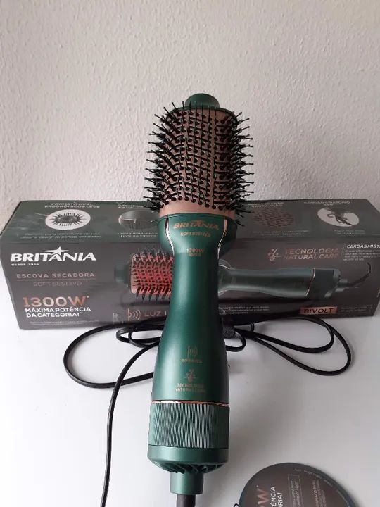 Escova Secadora Britânia Soft Luz Infrared com Cabo Giratório - 1300W - Bivolt - Nova