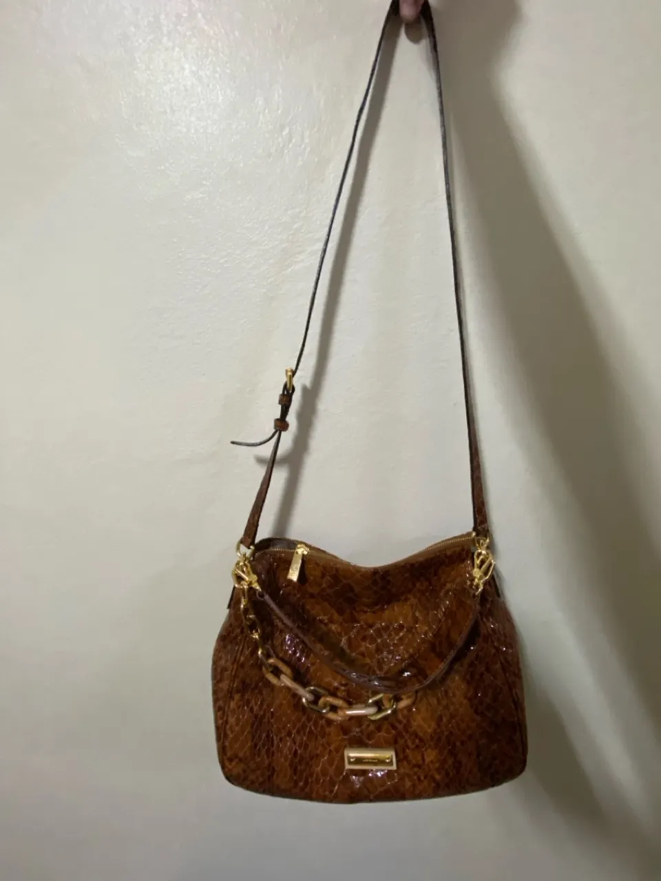 bolsa em couro luz da lua marrom