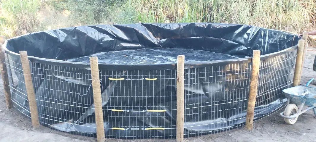 Tanque Redondo Elevado Geomembrana Pead Preta 25 Mil Litros - Foto 2