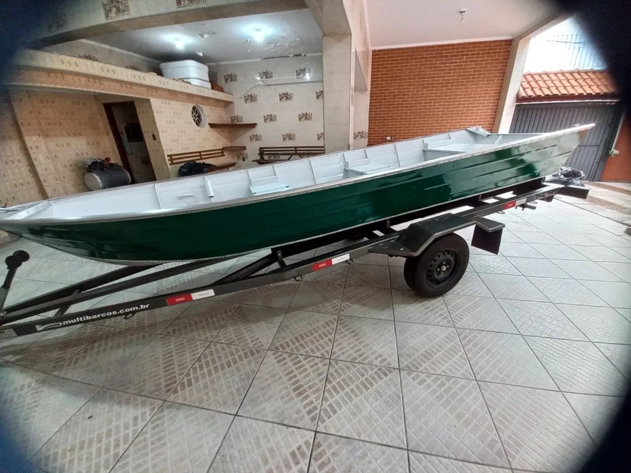 Barco de alumínio mais carreta rodoviária, mais motor 15hp Enverud, mais motor elétrico.  - Foto 3