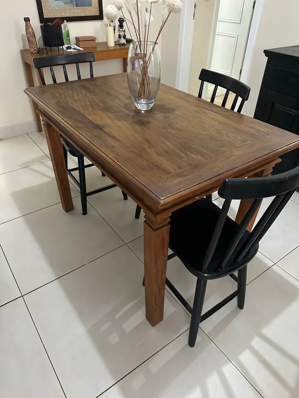 Mesa e cadeiras madeira maciça 64363875949698120