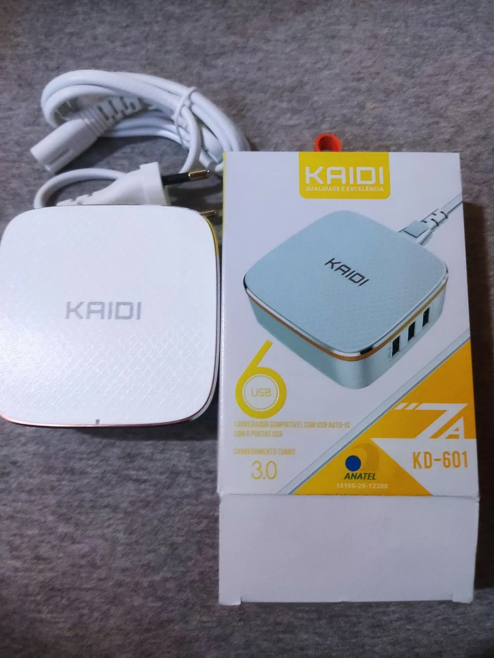Carregador Kaidi KD-601 6 USB Turbo 3.0