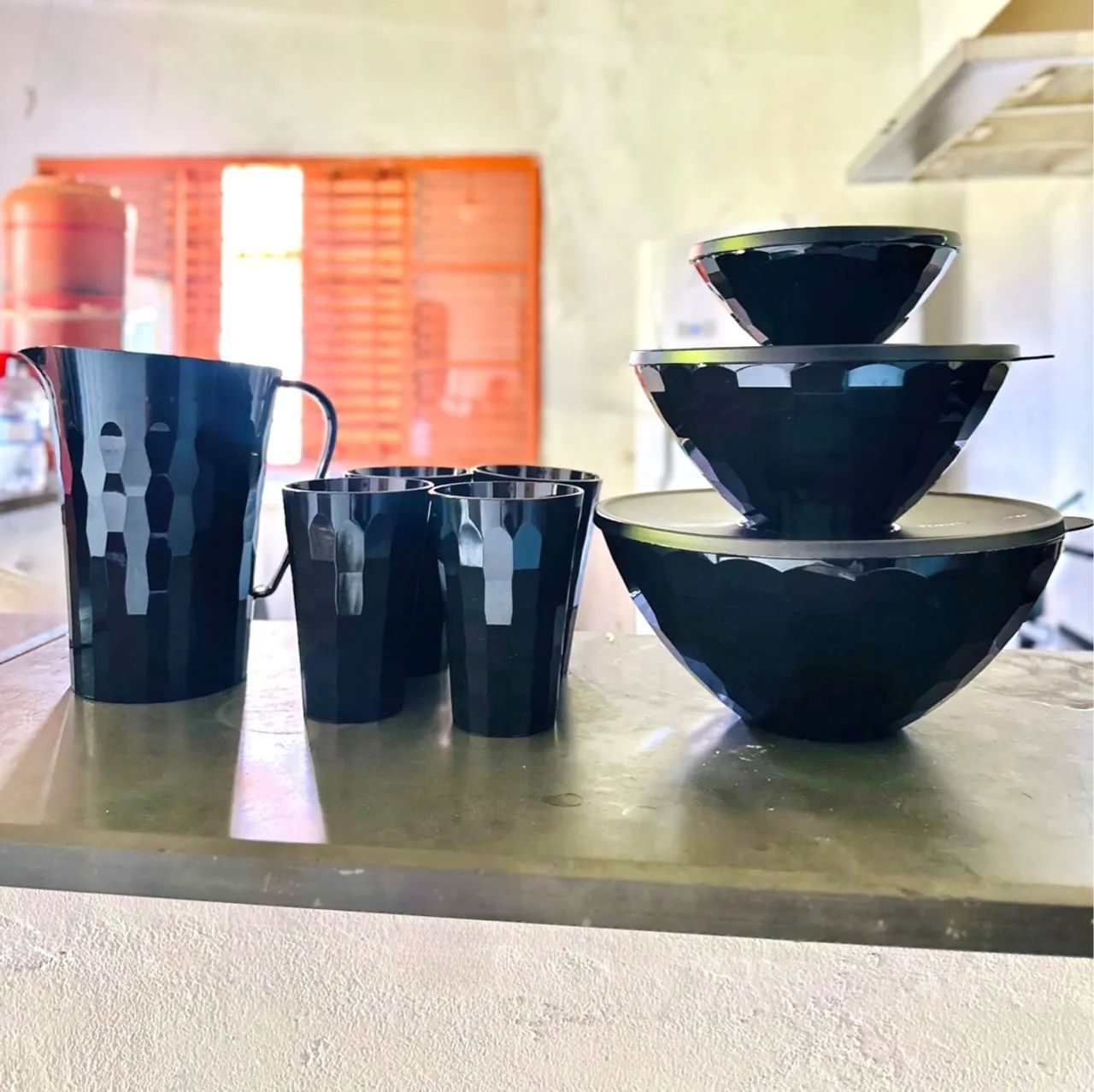 Tupperware acrílico 8 peças 