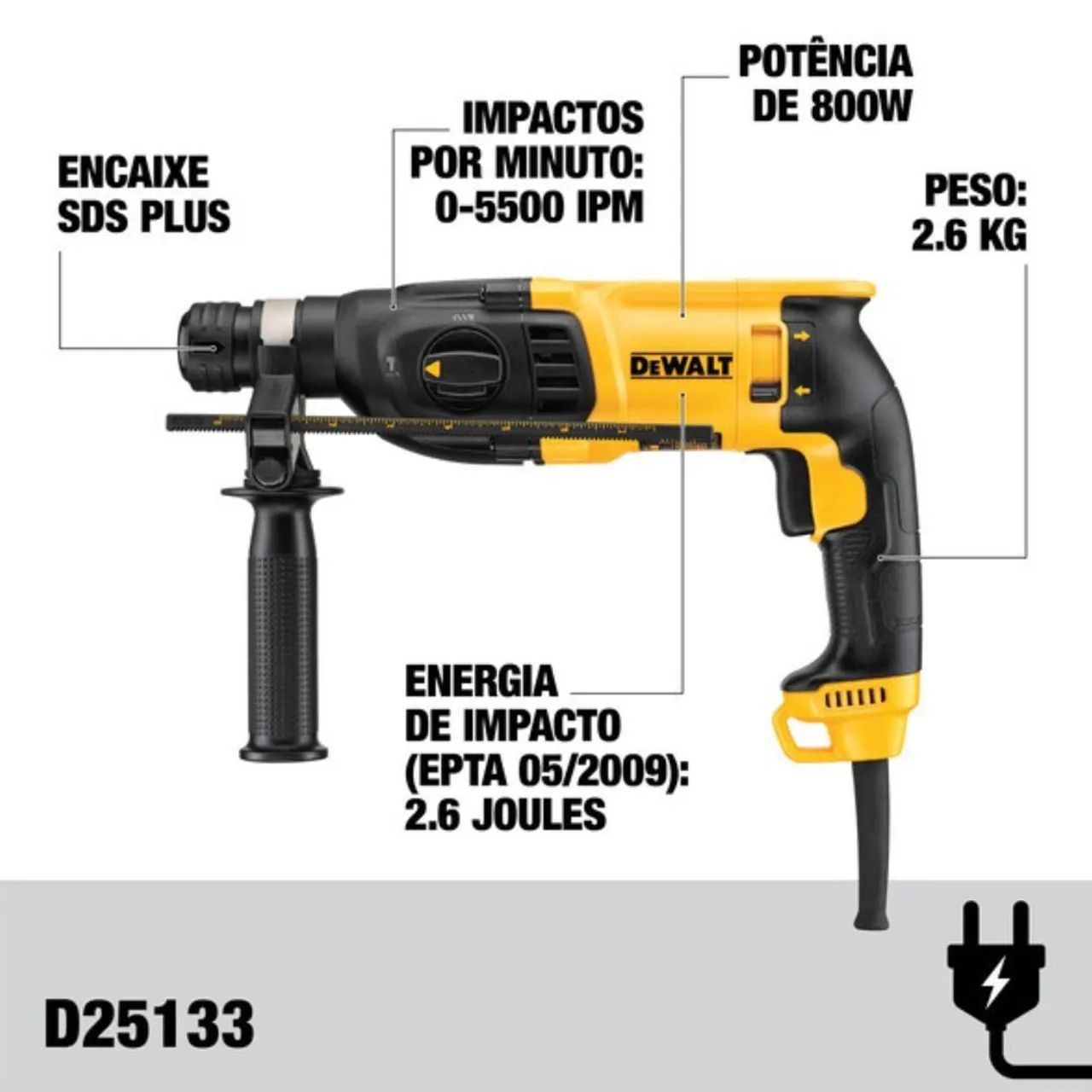 Furadeira e Parafusadeira de Impacto Dewalt D25133 800W