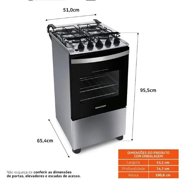 Fogão Brastemp 4 bocas Inox - Excelente estado! - Foto 4
